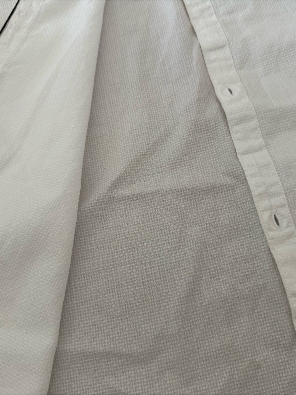 Zara White Grandad-Collar Casual Button-Down Shirt - Picture 5 of 5
